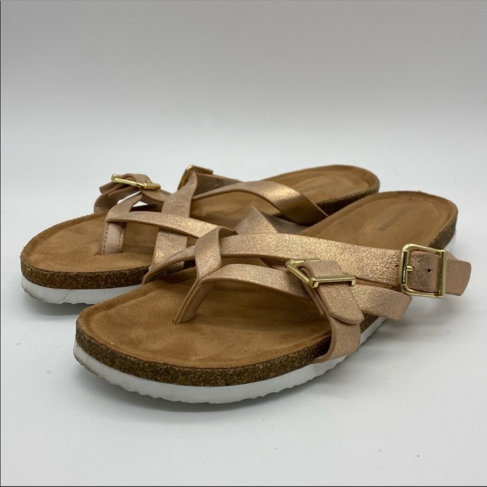 Maurices Rose Gold Cork Sandals